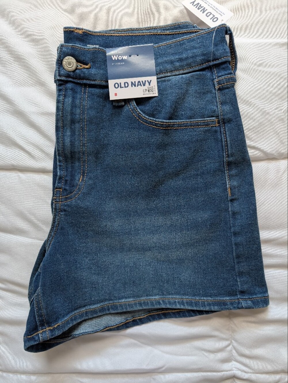 Old Navy Size 8 Wow High Rise Shorts 4 Inch Inseam NWT Denim Shorts Stretch - Picture 9 of 10